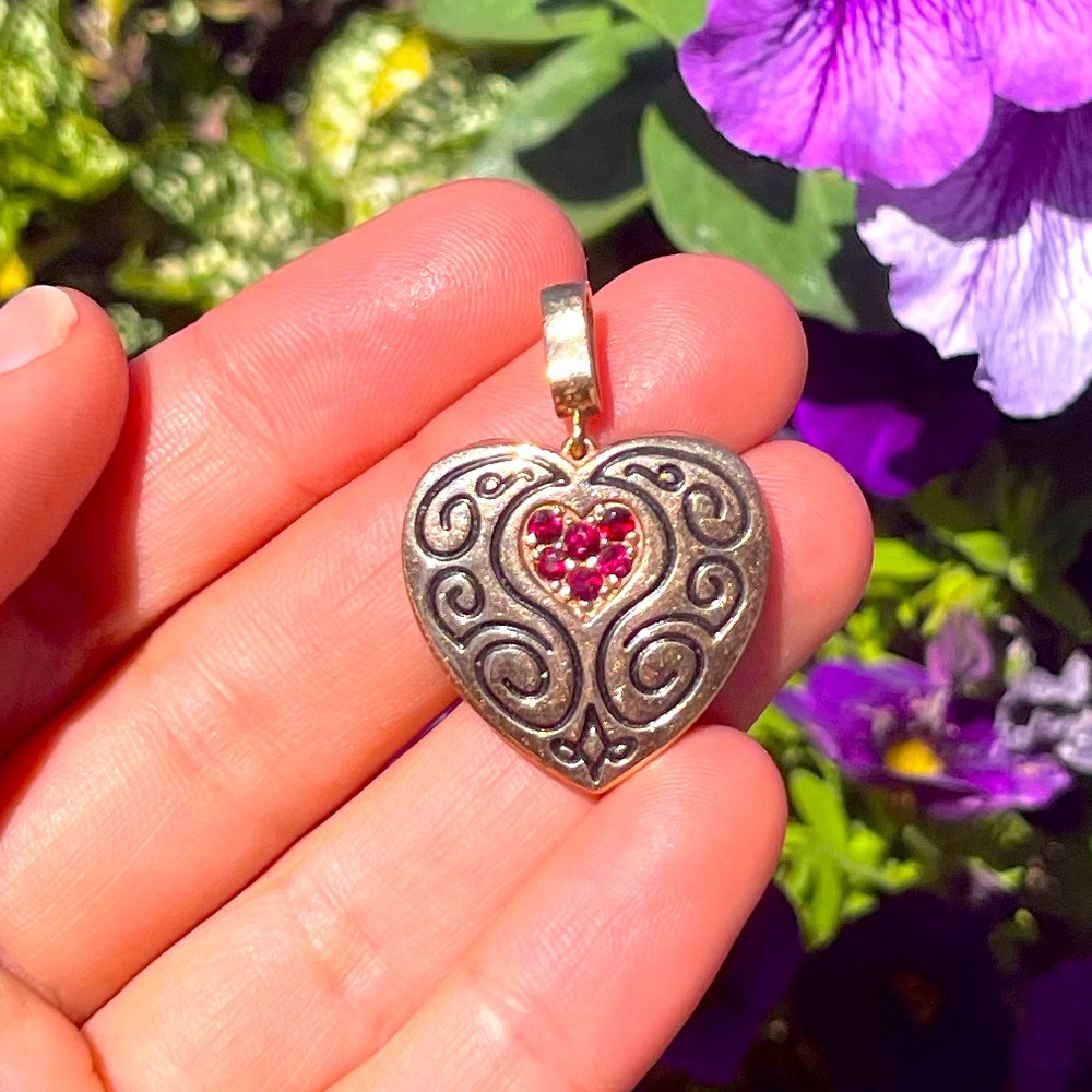 Rose Gold Ruby Heart